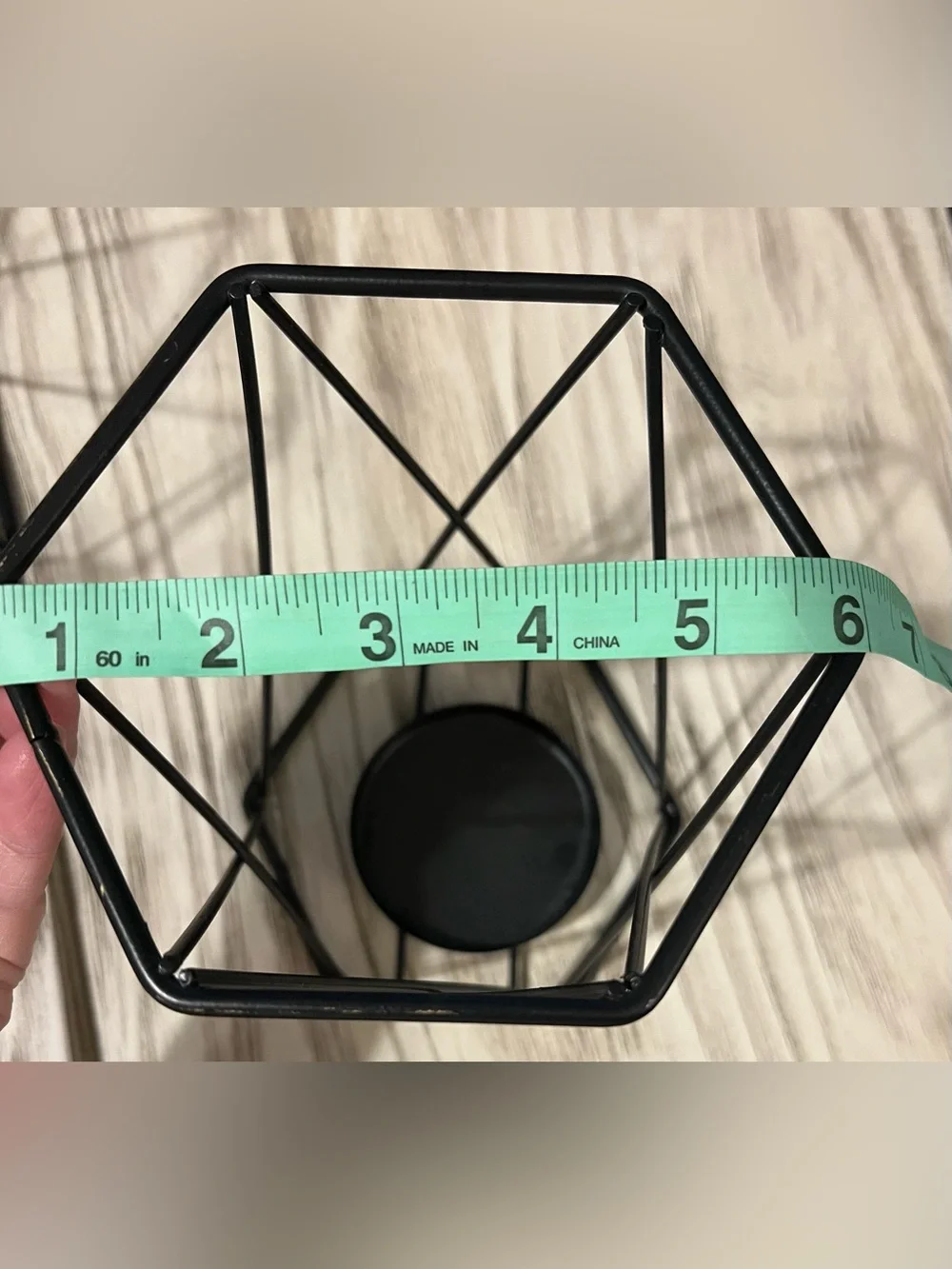 Set of 4 Black Metal Geometric Candle Holders Modern Farmhouse Decor